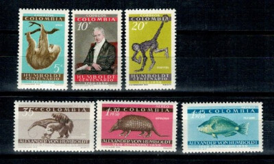 Columbia 1960 - Alexander von Humboldt, fauna, serie neuzata foto