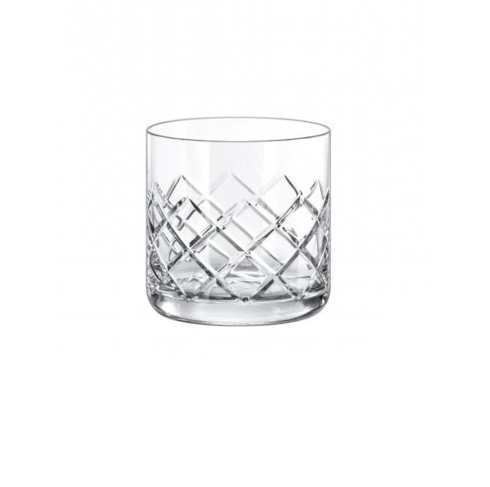 Set 6x Pahar din cristal pentru whisky model Old Fashioned Diamond, 370 ml