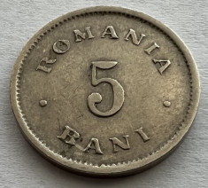 5 Bani 1900 Cu-Ni, Romania, a UNC, Glob cu cruce inclinat stanga foto