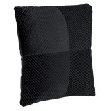 Pernă Decorativă, Velvet, Dungi Reliefate, Negru, 45x45cm, Oem