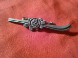Insigna veche Ungaria MSSZ - SKI Sport , metal , L=4,5cm