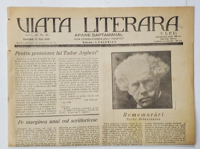 VIATA LITERARA , SUB CONDUCEREA UNUI COMITET , SAPTAMANAL , ANUL III , NR.85 , 10 MAI , 1928 foto