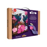 Set pictura si modelare 3d cu argila usoara, 30*40 cm - hummingbirds in love