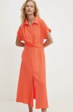 Answear Lab rochie culoarea portocaliu, midi, evazată