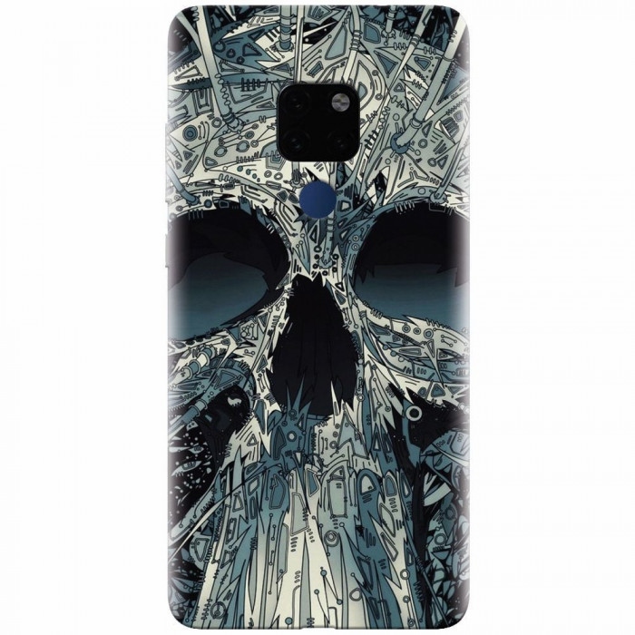 Husa silicon pentru Huawei Mate 20, Abstract Skull Artwork Illustration