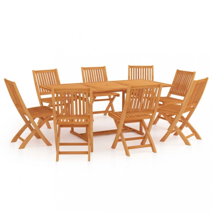 Set mobilier de gradina, 9 piese, lemn masiv de tec