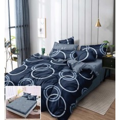 Lenjerie Pat Mountain Sx197, Bumbac, 6 Piese, Cu Elastic, Albastru