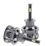 Set 2 LED-Uri Auto Techstar&reg; N8, H3, 50W, 5500 Lumeni, 6000K, AUTO, 12-24 Volti, COB, Canbus, Radiator Aluminiu, Argintiu