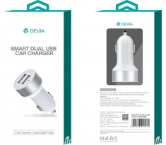 Incarcator Auto Inteligent Dual USB 2.4A Devia Smart Charger foto