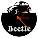 Ceas de perete metalic Krodesign Beatle, diametru 50 cm, negru, VivaTechnix