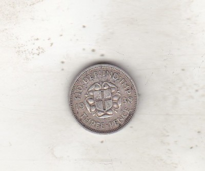 bnk mnd Anglia Marea Britanie 3 pence 1938 argint foto