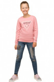 Bluza sport cu imprimeu logo Guess, 14 Ani, Roz