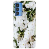 Husa compatibila cu Motorola G51 model White petals, Silicon, TPU, Viceversa, Transparent, Carcasa