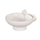 Cumpara ieftin Bol decorativ ceramica alba Pisicuta 8x6 cm