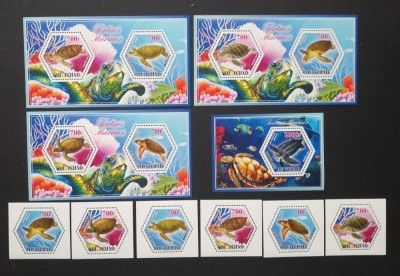 R.DU TCHAD-BROASTE TESTOASE-SET 6 V.+4 S/Sh.NEOBLITERATE-DANTELATE-MNH** - EP 040 foto