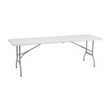 Masă grădină Mirpol Vivid 244cm x 75cm pliabilă, blat HDPE, structură oțel, albă, catering/banchet