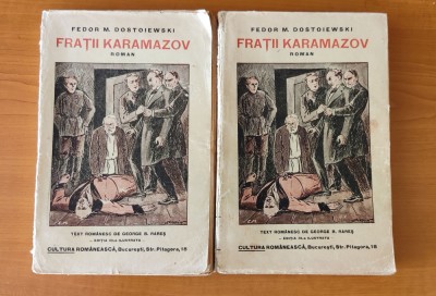 F. M. Dostoievski - Frații Karamazov - 2 vol (Ed. Cultura Rom&amp;acirc;nească) interbelic foto