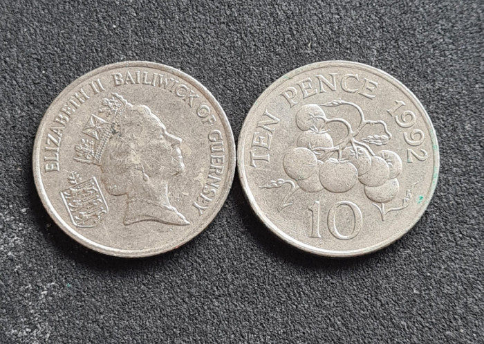 Guernsey 10 new pence 1992