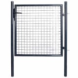 Gossi poarta de gradina din plasa, otel galvanizat, gri, 100x100 cm