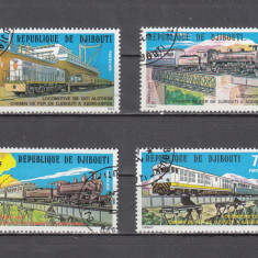 M2 TS1 12 - Timbre foarte vechi - Djibouti - locomotive