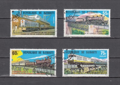 A12 S2 12 - Timbre foarte vechi - Djibouti - locomotive foto