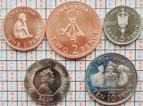 Set 5 monede Gibraltar 1, 2, 5, 10, 20 pence 2004 UNC - A039, Europa