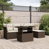 Gossi set canapele de gradina cu perne, 6 piese, maro, poliratan