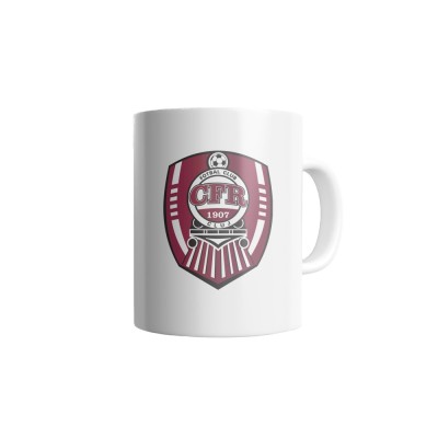 Cana alba personalizata CFR 1907 CLUJ- fotbal LIGA 1, INOVATIX&amp;reg;. 330ml foto