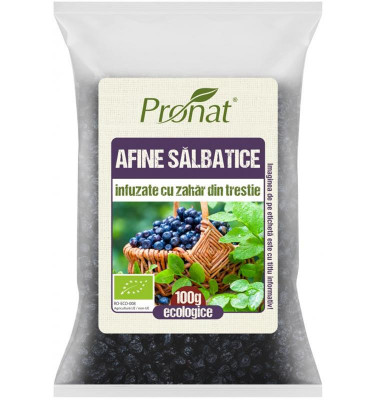 Afine Salbatice Indulcite cu Zahar din Trestie Bio 100 grame Pronat foto