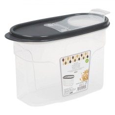 Recipient Cereale, Capacitate 1.2L, Capac Gri, Plastic, Gradatii