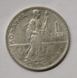 1 LEU 1914 . DETALII EXCELENTE . PARTIAL CU UCIU DE BATERE .