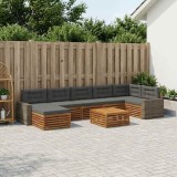 Cumpara ieftin Set de canapele de exterior 8 buc. 7-Locuri Natural si Antracit
