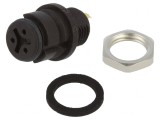 Conector circular 3 pini 125V 3A IP67 soclu mamă lipire