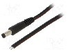 Cablu alimentare DC, cabluri, DC 5,5/2,1 mufa, negru, 1,5m, WEST POL - P21-TT-T075-150BK