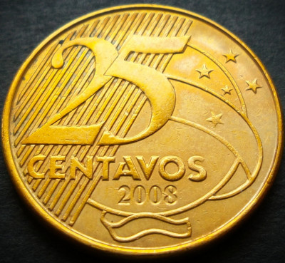 Moneda 25 CENTAVOS - BRAZILIA, anul 2008 * cod 3482 foto