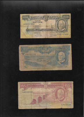 Set Angola 20 + 50 + 100 escudos 1962 foto