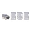Capacele Ventil Auto Hexagonale Argintii - Set 4 Bucati - Compatibil Anvelope Auto Moto Biciclete