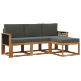 vidaXL Set de canapele de exterior cu pernă 4 pcs Natural și Antracit 3385113
