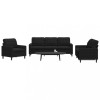 VidaXL Set de canapele cu perne, 3 piese, negru, catifea 3278356
