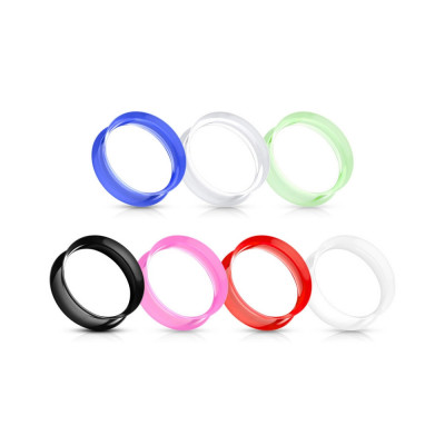 Tunel pentru urechi din silicon, flexibil, diverse culori, lucios - Lățime: 20 mm, Culoare: Negru foto
