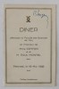 DINER OFFERT PAR LA FACULTE DES SCIENCES DE CLUJ EN L &#039;HONNEUR de Mme. COTTON et de M. PAUL MONTEL ,COLLEGE ACADEMIQUE , 18 MAI 1938 , SEMNAT DE PART