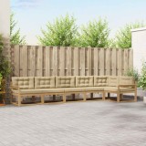 vidaXL Set de canapele de exterior cu pernă 4 pcs Alb și Bej Poliester 3386507