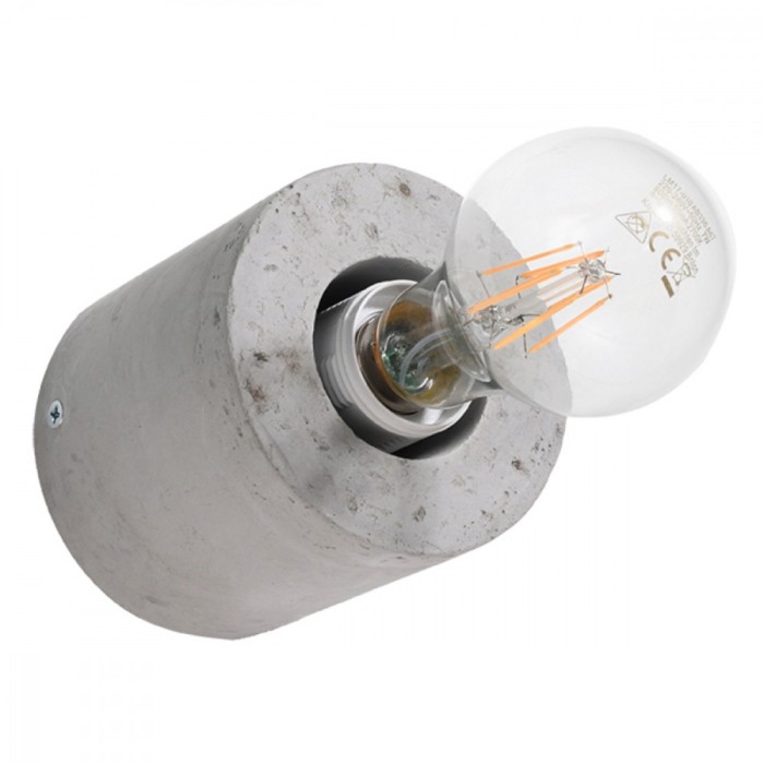 Lampă De Perete Salgado Gri Beton 1 Bec Cilindric Industrial De Interior