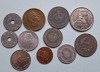 50 bani 1921, 25 bani 1921, 5 lei 1942,10000 lei 1947,20 lei 1942,500 lei 1946,3 lei 1963,100 lei 1992,10 lei 1992 circulata, total 11 monede 50 lei