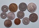 50 bani 1921, 25 bani 1921, 5 lei 1942,10000 lei 1947,20 lei 1942,500 lei 1946,3 lei 1963,100 lei 1992,10 lei 1992 circulata, total 11 monede 50 lei