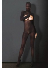 Hooded Opaque Bodystocking foto