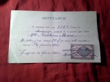 Chitanta 1901 cu timbru fiscal 10 bani , pt plata pension si o rochie