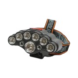 Lanterna frontala de cap cu 9 LED-uri, 4 moduri iluminare, reincarcabila USB