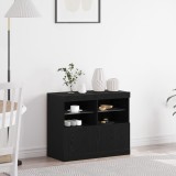 VidaXL Dulap cu lumini LED, stejar negru, 81x37x67 cm