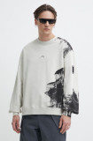 A-COLD-WALL* hanorac de bumbac Brushstroke Crewneck barbati, culoarea bej, cu imprimeu, ACWMW184